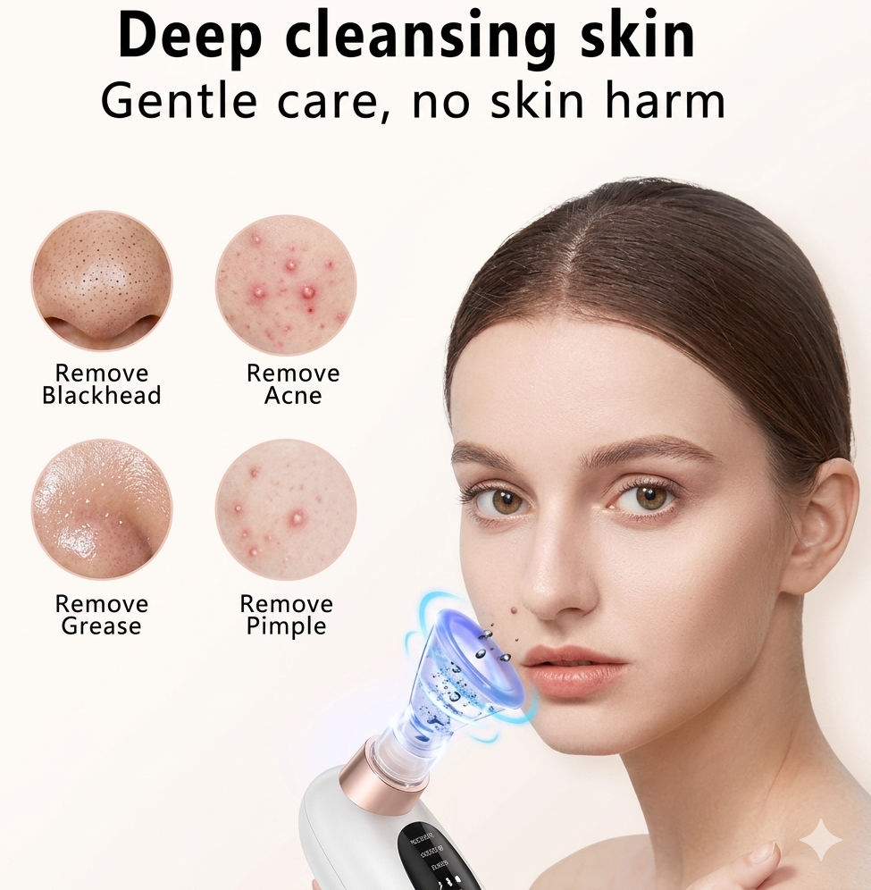 USB Rechargeable Blackhead, Pimple, Acne Remover Pore Vacuum