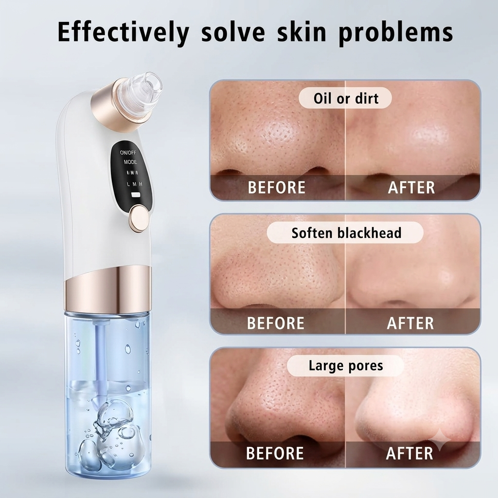 USB Rechargeable Blackhead, Pimple, Acne Remover Pore Vacuum